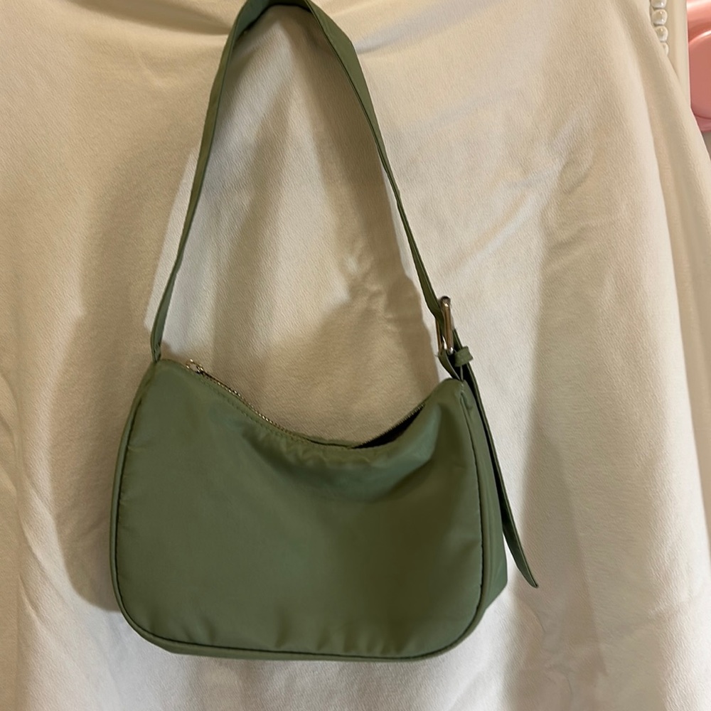 Sage green shoulder bag